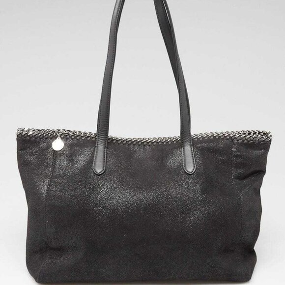 Stella McCartney Black Shaggy Deer Falabella East West Shopper Tote - Picture 1 of 10